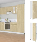 sonoma tölgy színű szerelt fa szekrény hűtőhöz 60 x 57 x 207 cm