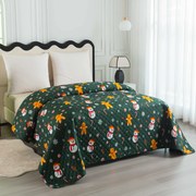 SNOWMAN AND GINGERBREAD ágytakaró, zöld Méret: 170 x 210 cm