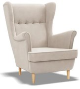 Uszak Mini fotel, bársony, bézs