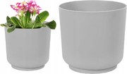 Fedő műanyag, matt szürke virágtartó 17x16,8 cm