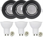 3 db-os süllyesztett halogén lámpatest szett GU10 3,5W Led izzók