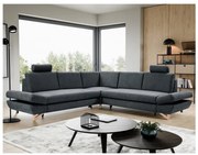 Kihúzható, kárpitozott L-alakú sarokülőgarnitúra praktikus tárolóhellyel AVESTA, antracit