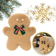 Bársonyos díszpárna mézeskalács formában GINGERBREAD, bézs