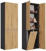 1K DD fürdőszoba szekrény, antracit-tölgy