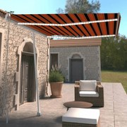 narancssárga és barna kézzel kihúzható napellenző 300 x 250 cm