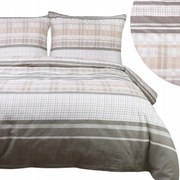 Pamut ágyneműhuzat 180x200 Pamut 100% klasszikus kockás pasztell Bézs barna