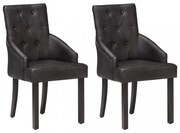 2 db fekete valódi kecskebőr étkezőszék