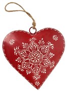InDecor Folk függő fém szív, 15 x 5 x 15 cm, S