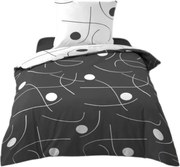 Fehér-sötétszürke egyszemélyes mikroszálas ágyneműhuzat 140x200 cm Sonate – douceur d'intérieur