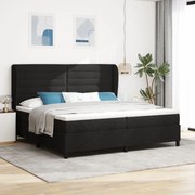 Boxspring Ágy Matrac Közepes Fekete 200x200 cm Szövet