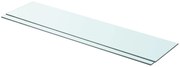 2 db átlátszó üveg paneles polc 90 x 20 cm
