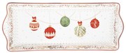 Karácsonyi gömbökkel díszített porcelán asztali kínáló tál Christmas Eve