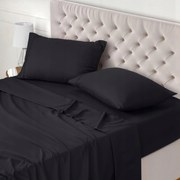 Utopia Bedding Lepedő Szett Fekete 266x259cm