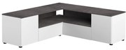 Fehér-szürke TV-állvány beton dekorral 130x46 cm Angle – TemaHome