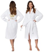 Fürdőköpeny Queen fehér galléros L