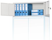 Felsőszekrény iratszekrényre EWA, 900 x 380 x 400 mm, szürke