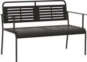 Outsunny 2 fős Kerti Pad, Rácsos Design, Vízálló Kerti Bútor Háttámlával és Karfával, Park Pad 240 kg Teherbírással, Erkély Pad Teraszra, Kert, 121 x