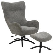 Talgarth antracitszürke füles fotel lábtartóval - Actona