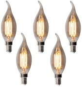 5 darabos E14 dimmelhető LED izzókészlet BXS35 füstszínű 4W 300 lm 2200K