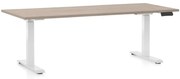 Állítható magasságú asztal OfficeTech C, 180 x 80 cm, fehér alap, tölgy