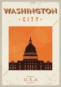 Illusztráció Typographic Washington City Poster Design, kursatunsal