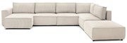 Krémszínű kordbársony sarokkanapé (jobb oldali-"U" alakú) Nihad modular – Bobochic Paris