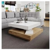 Kávésasztal NENANI 34x70 cm fehér/tölgy wotan