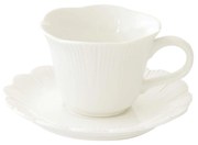 Fehér porcelán kávés csésze aljjal 110 ml Fleuri