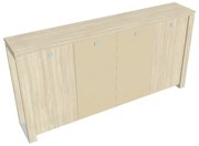 Verno+ közepes gardrób 260 x 46 x 130 cm, kombinált ajtó, akác / vanília