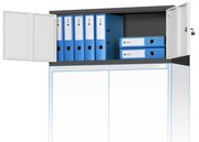 Felsőszekrény iratszekrényre EWA, 900 x 380 x 400 mm, antracit-fehér