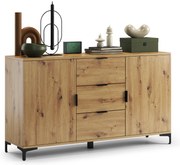 Mazzoni LANA K-150S komód Artisan Tölgy - 2 AJTÓS FIÓKOS KOMÓD