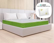 Bedora Aloe Vera Pocket Memory Matrac 160x200 cm, félkemény/kemény, ortopéd, 5 zónás, táskarugós, memóriahabos, ergonómikus, 24 cm, antiallergén huzattal
