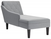 világosszürke szövet dívány párnával és jobb kartámasszal