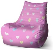 Bean babzsák rózsaszín alapon szív - gyerek, rózsaszín