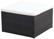 vidaXL Barna polyrattan ottomán zsámoly 53x53x30 cm