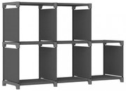 5 rekeszes szürke szövet bemutató polc 103 x 30 x 72,5 cm