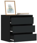 fekete szerelt fa fiókos sarokszekrény 60 x 41 x 58 cm