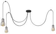 Csillár zsinóron TUBE 3xE27/10W/230V pók fekete/króm