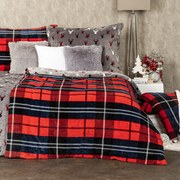 4Home Kocka mikroflanel ágyneműhuzat piros, 160 x 200 cm, 70 x 80 cm, 160 x 200 cm, 70 x 80 cm