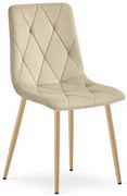 Világos bézs bársony étkezőszék LIBRA