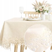 Abrosz Ecru krémszínű, gipiurával 150x280 csipke foltálló elegáns asztalra