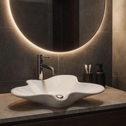 Rea Izolda, pultra szerelhető mosdó 530x460x120 mm, fényes fehér, REA-U6365