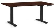 OfficeTech D állítható magasságú asztal, 120 x 80 cm, fekete alap, wenge