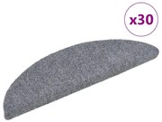 30 db öntapadós lépcsőszőnyeg, 56 x 17 x 3 cm, világosszürke, félkör alakú