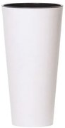 TUBUS SLIM virágtartó 40 cm  betéttel, fehér matt, 40 cm