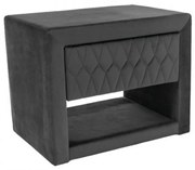 Azurro bársony éjjeliszekrény sötét szürke