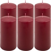 Gyertya készlet 15 cm Ø 7,5 cm 6 db bordó