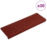 30 db öntapadós lépcsőszőnyeg, 65 x 21 x 4 cm, bordói piros, téglalap alakú széllel
