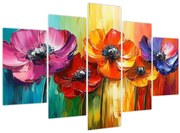 Kép - Öt színes virág (150x105 cm)