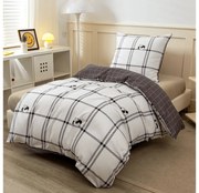 Mikroflanel ágyneműhuzat CUTE PANDA fehér Ágyneműhuzat mérete: 70 x 90 cm | 140 x 200 cm